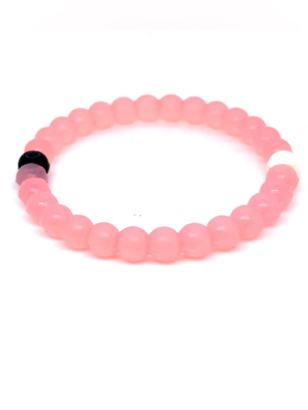 Lokai‎ Pink Beaded Bracelet with Black Accent Bead